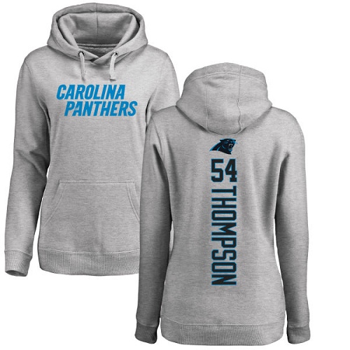 Carolina Panthers Ash Women Shaq Thompson Backer NFL Football #54 Pullover Hoodie Sweatshirts->nfl t-shirts->Sports Accessory